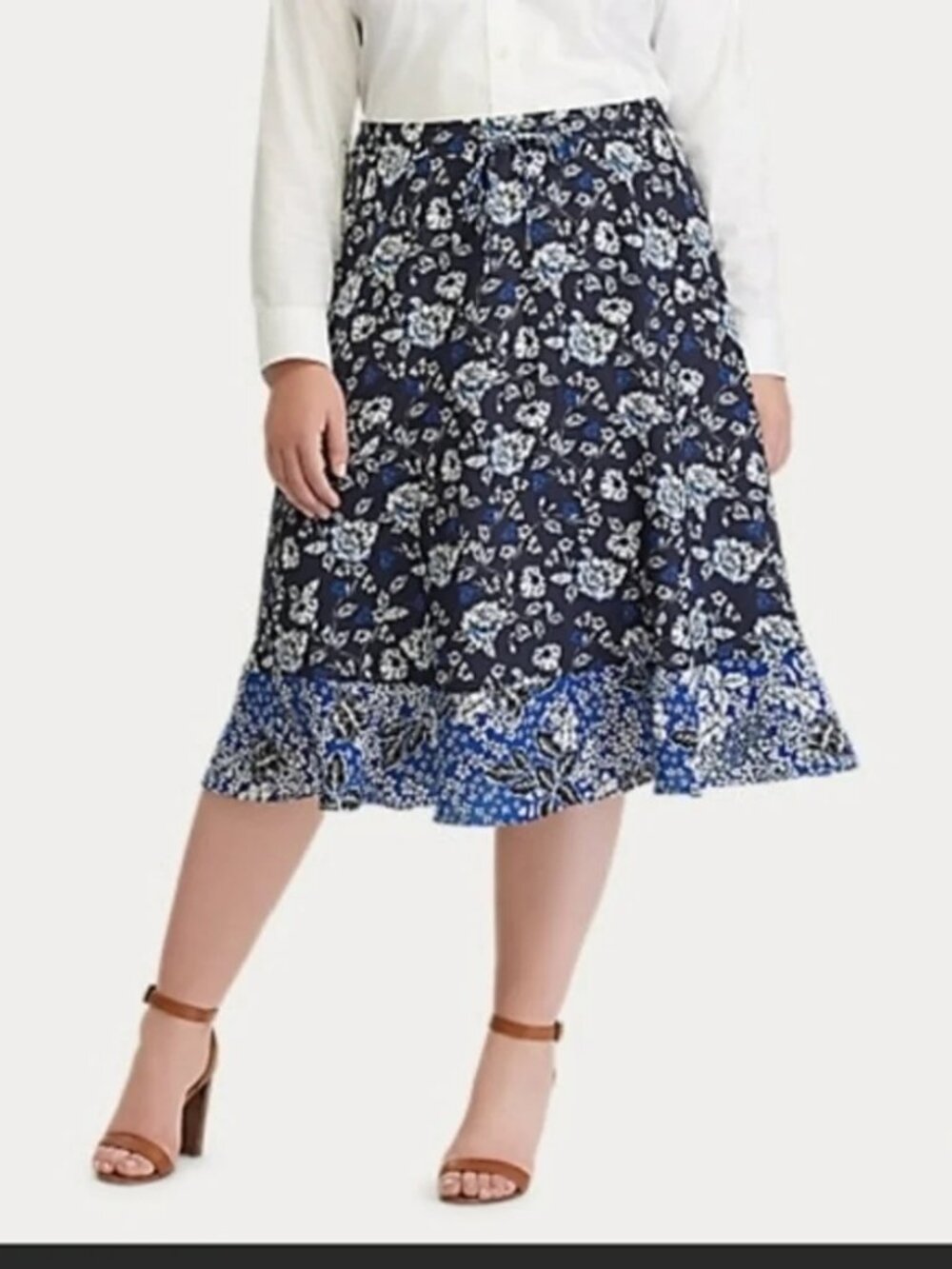 Lauren Ralph Lauren georgette floral skirt 3X luxury style